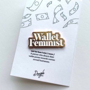 Wallet Feminist Metallic Pin